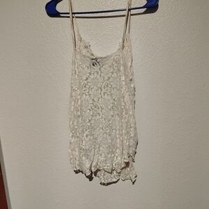 Vintage Kathi Lee white lace camisole size M